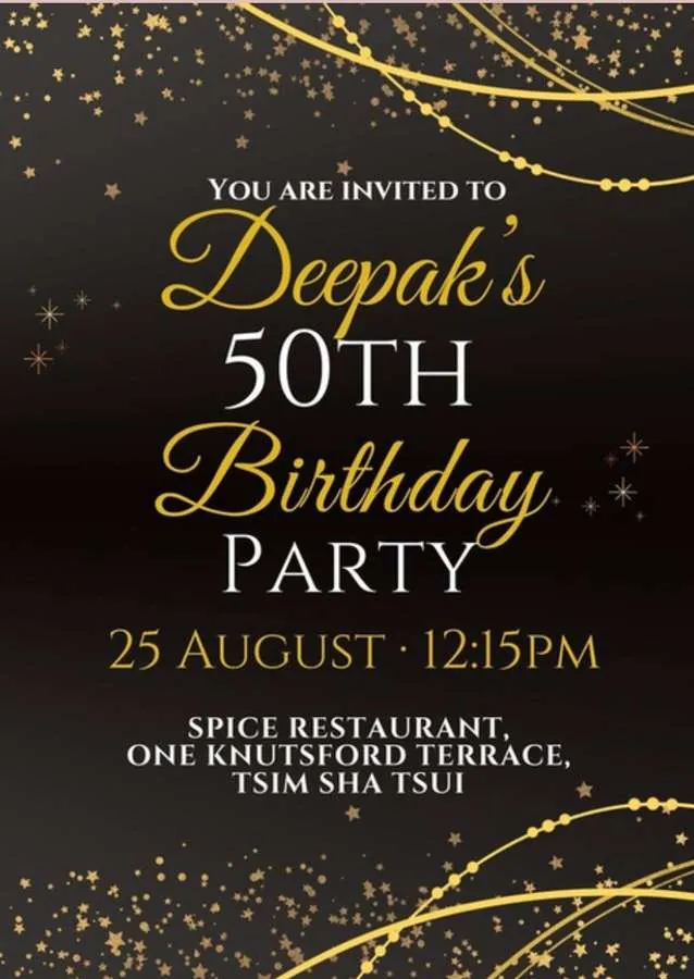 Deepak 50th Birthday invitation design by Ghanjani Jain