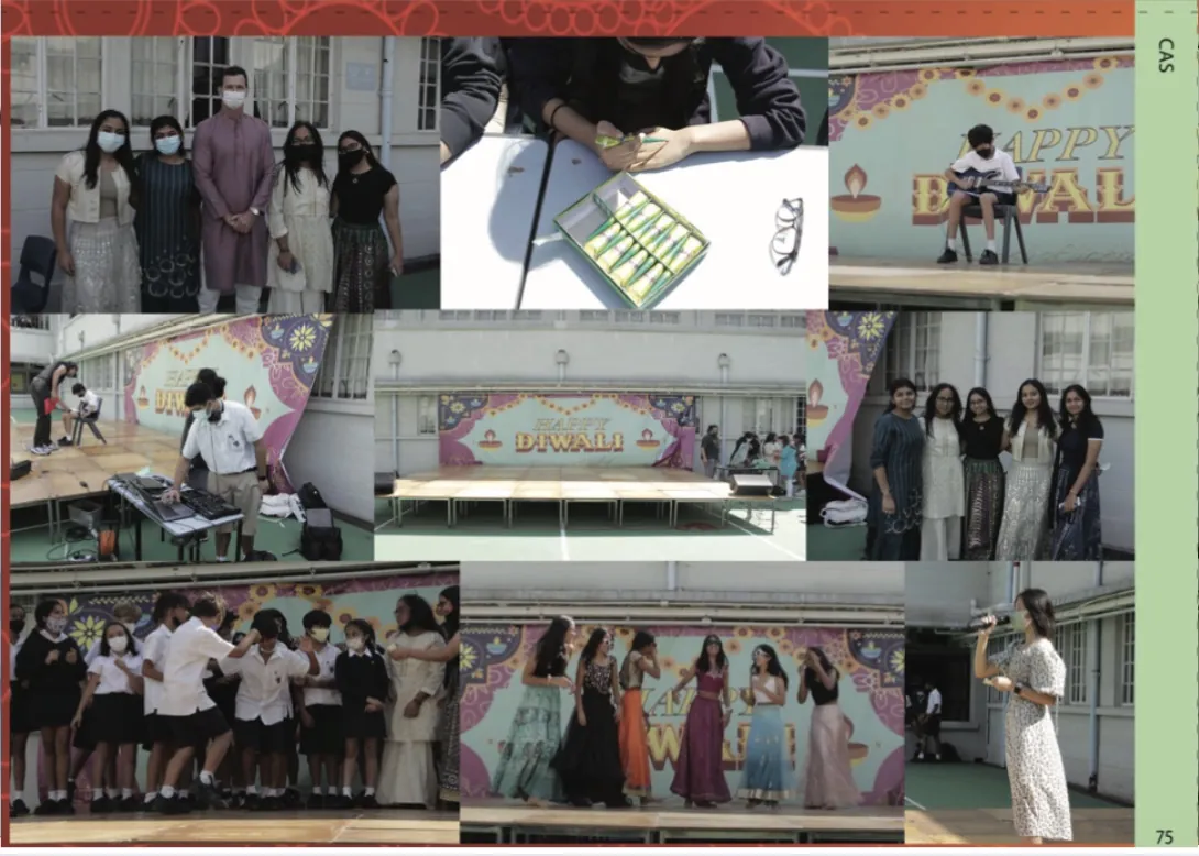 KGV school yearbook page: Diwali Celebrations