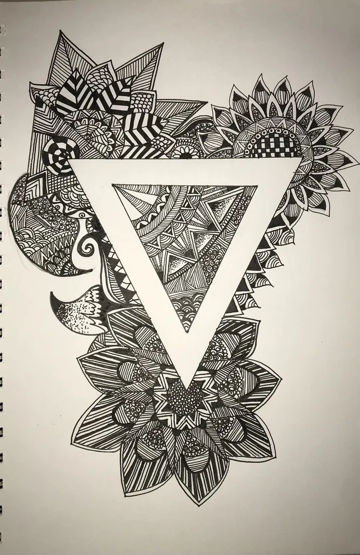 Floral zentangle design by Ghanjani Jain
