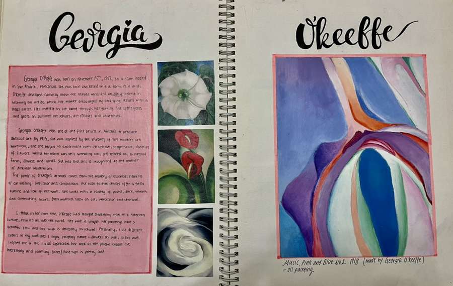 Artist research page: Georgia O'Keeffe research