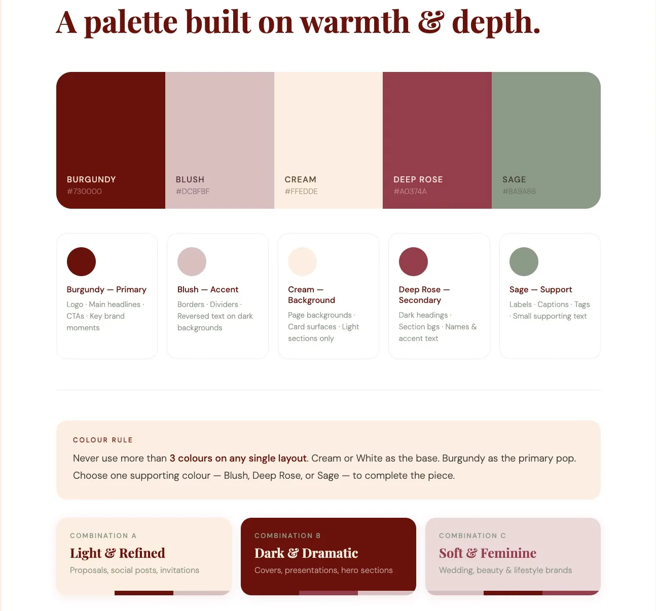 ghanjanis design colour palette — brand kit design by Ghanjani Jain