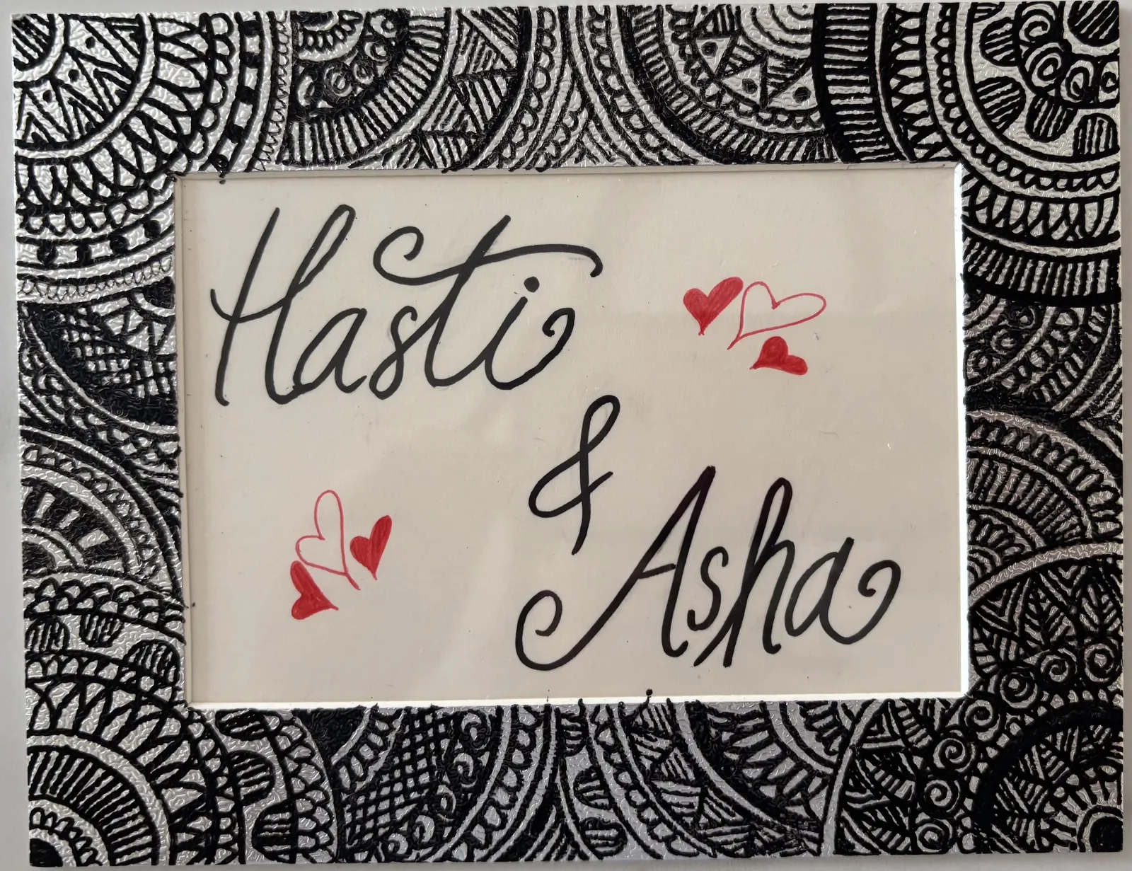 Hasti & Asha Name Card — hand-illustrated card by Ghanjani Jain