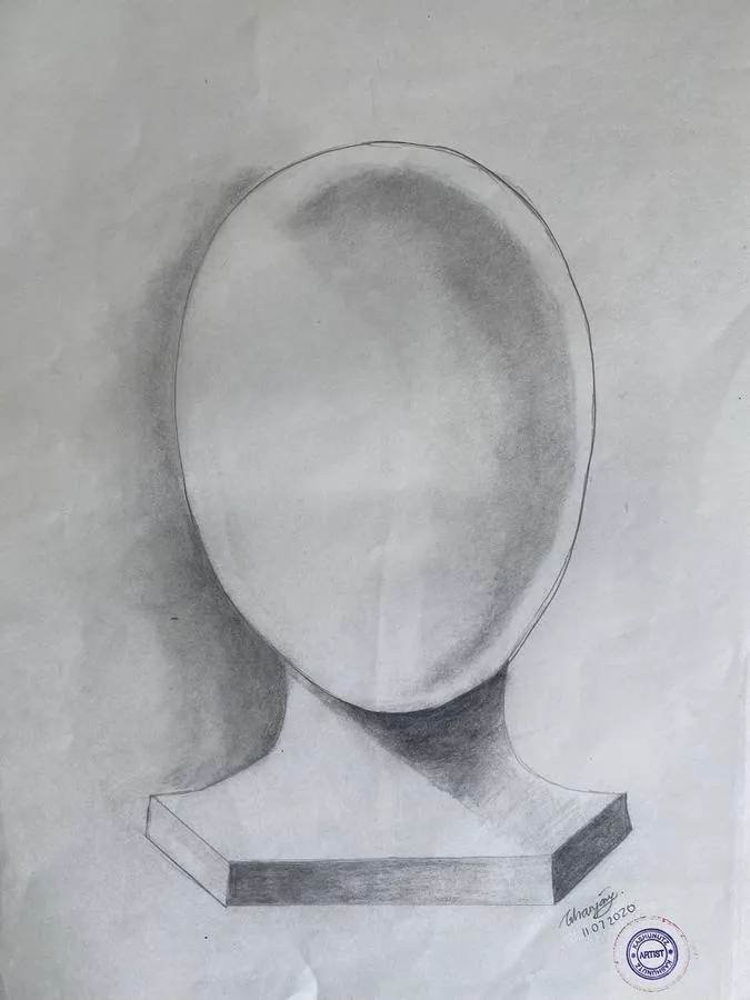 Head Form Oval — pencil sketch by Ghanjani Jain