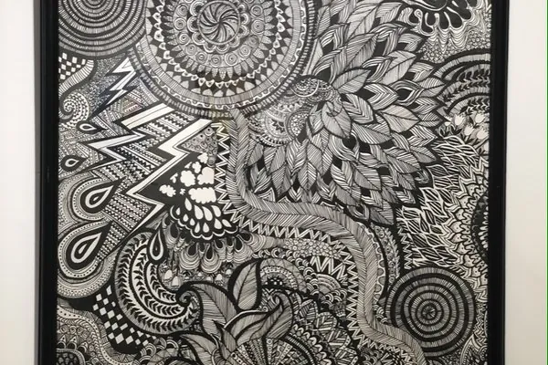 Hand-drawn mandala artwork by Ghanjani Jain