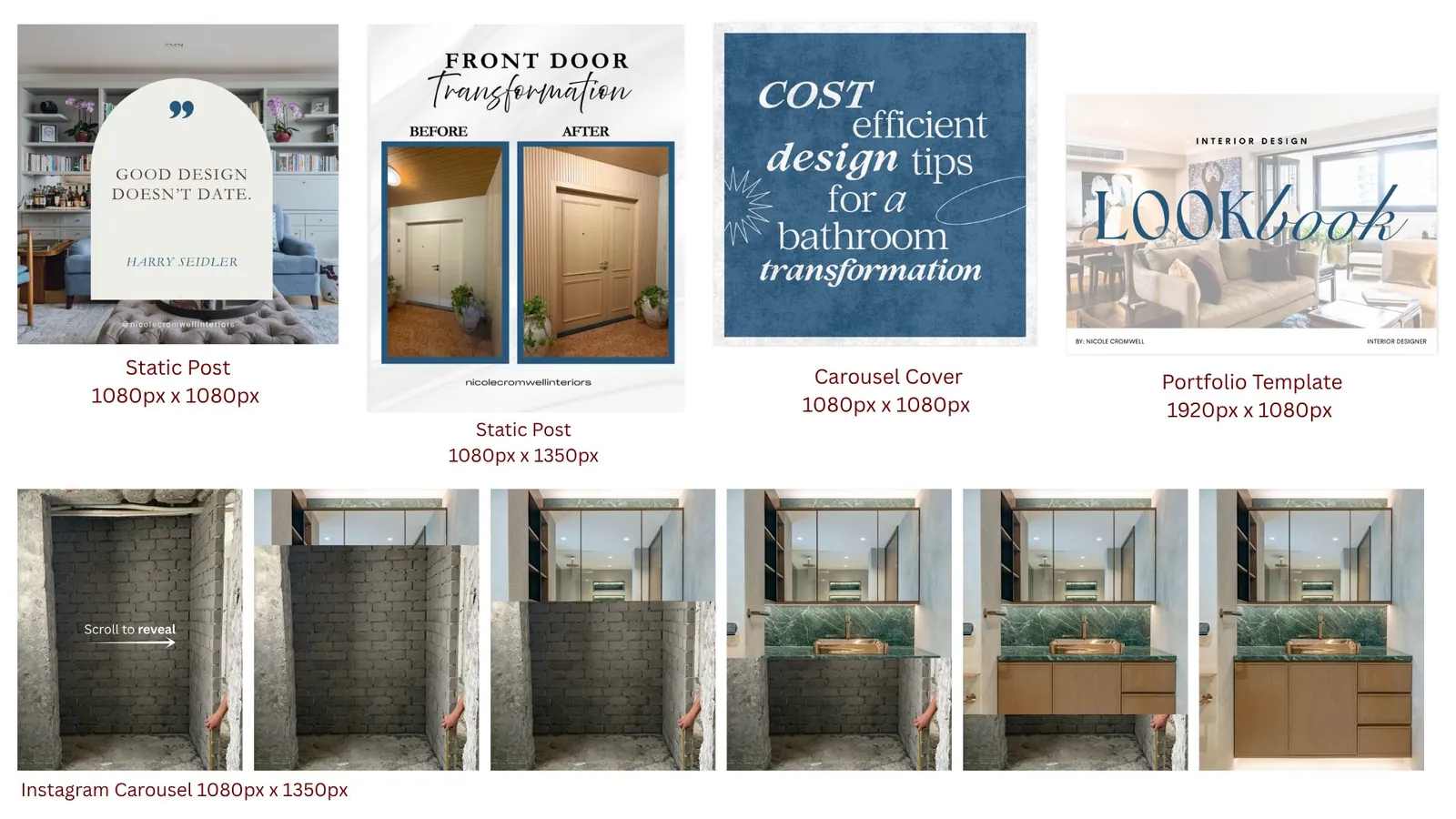 Nicole Cromwell Interiors social media content — slide 2 by Ghanjani Jain