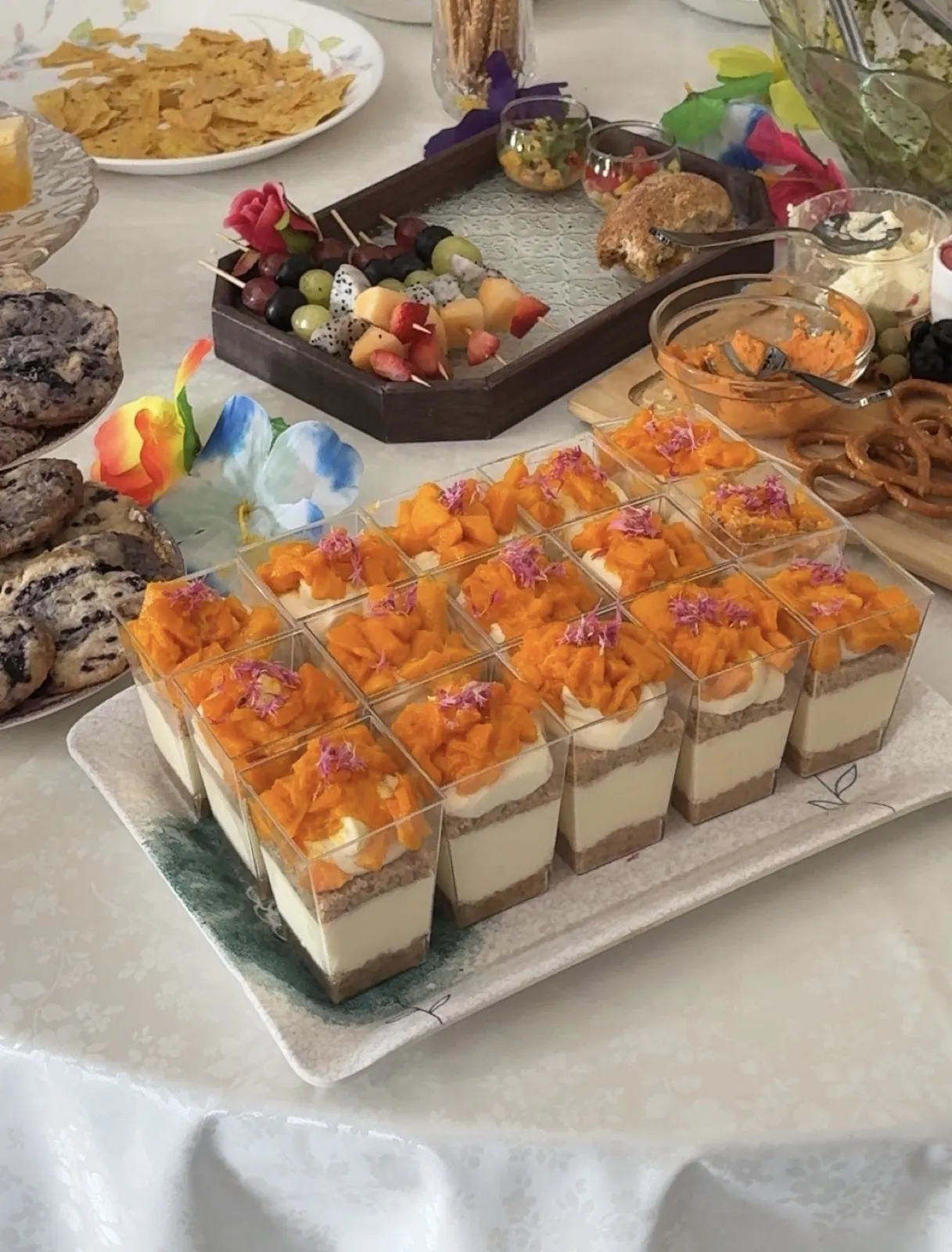Tropical party mango dessert cups